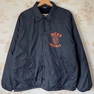 1990s Champion Coaches Jacket | MCHS Indians Lined Nylon | Size L